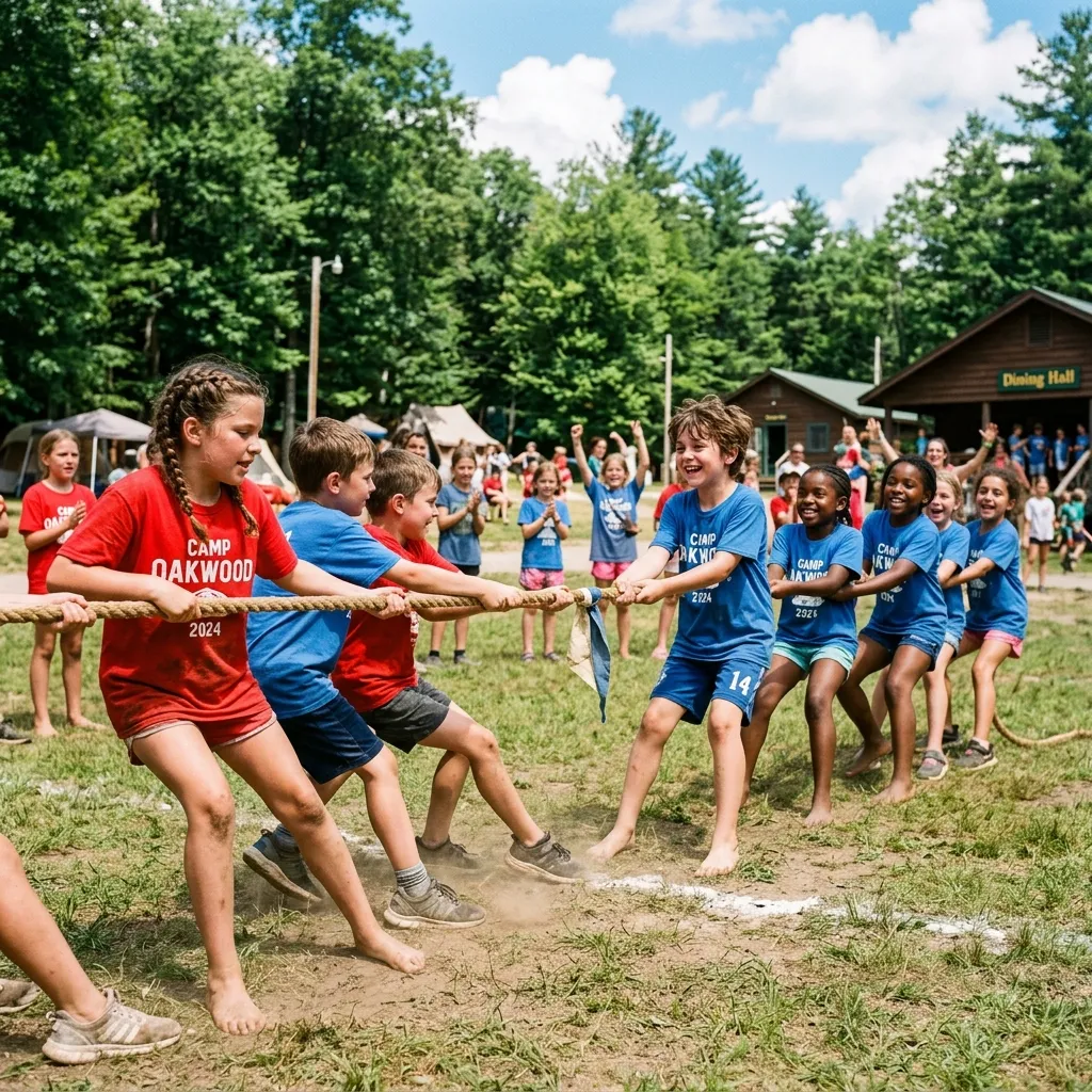 Hoạt động kéo co ngoài trời